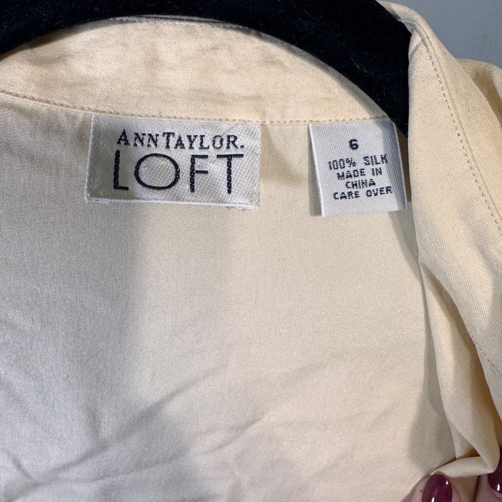 LOFT Silk Blouse in Butter Yellow - Picture 2 of 6